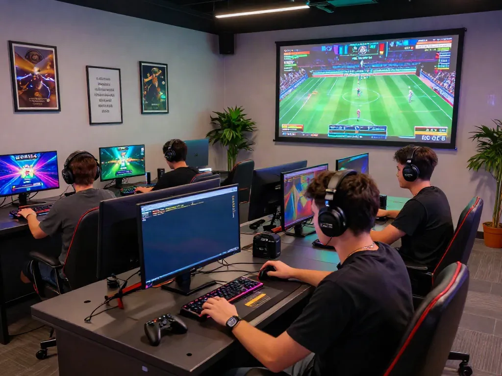 Players enjoying gem88 online gaming experience with vibrant casino graphics and a lively atmosphere.