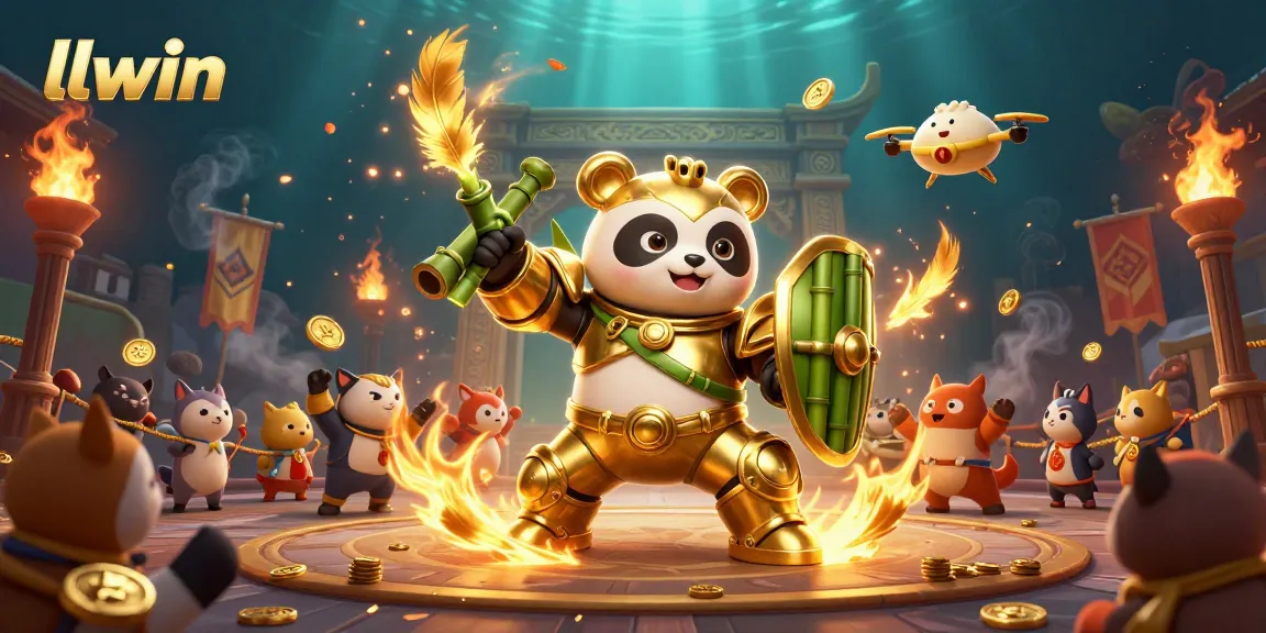 Engage in thrilling games at llwin with dynamic panda and robot in casino arena