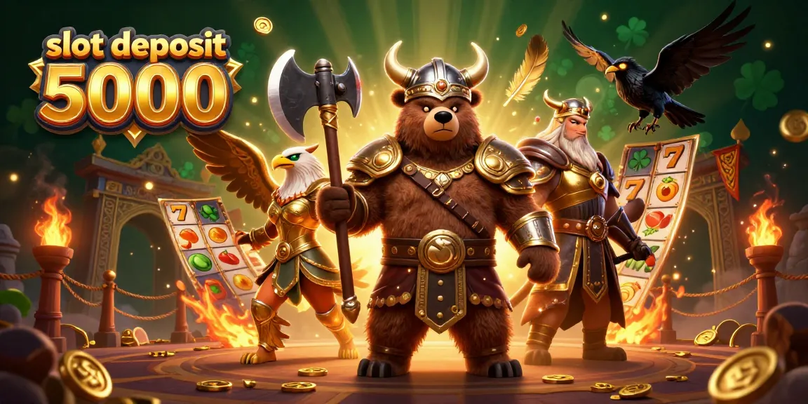 Spin to win at slot deposit 5000 with dynamic slot reels and golden gaming elements.