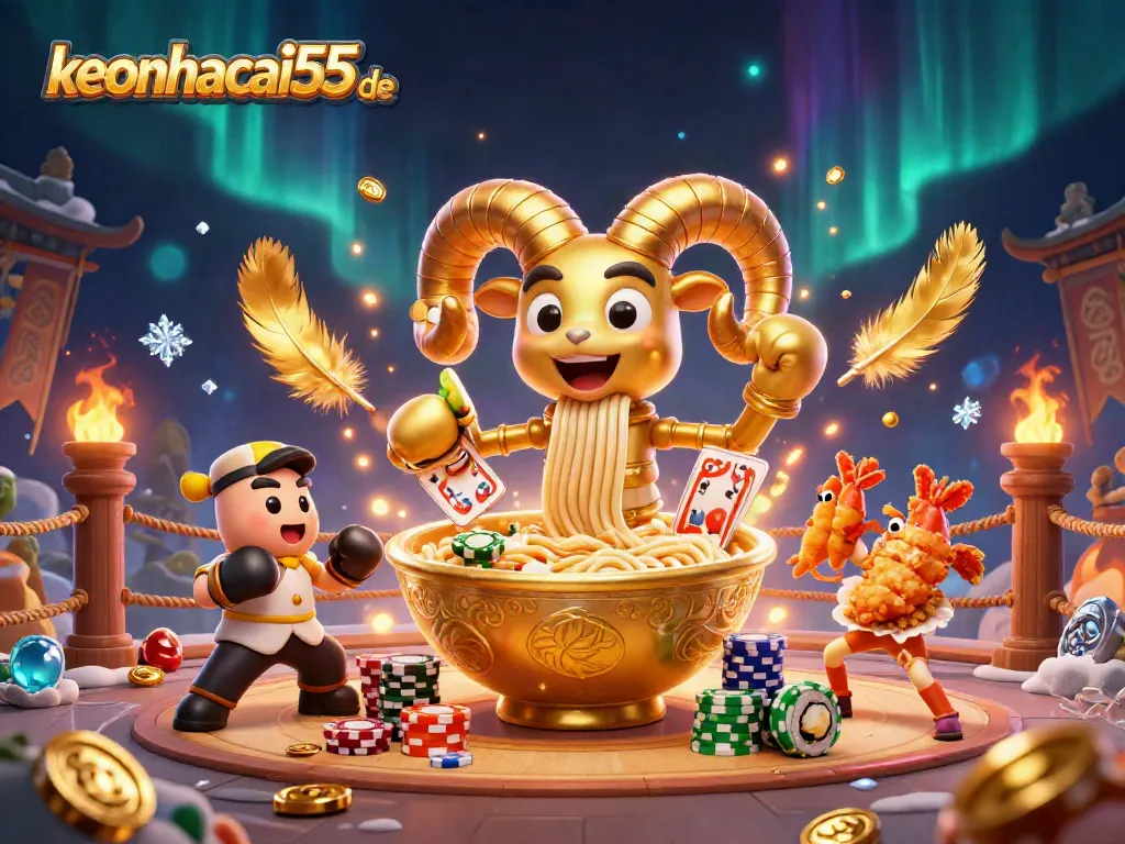 Engage in thrilling games and betting on keonhacai55 de, featuring vibrant characters and casino elements.