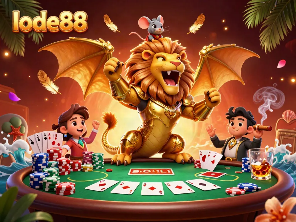 Experience thrilling action at lode88 with a 3D chimera and poker elements in vibrant detail.