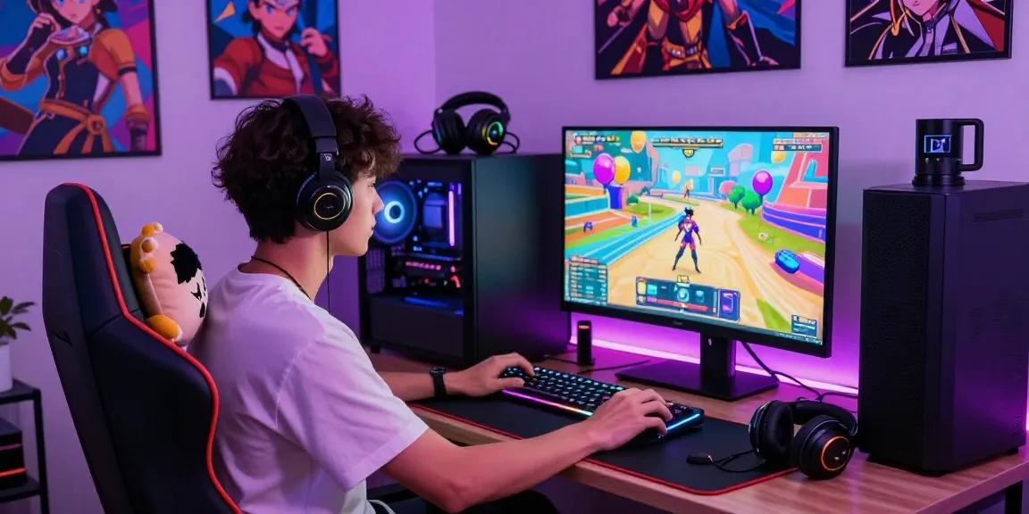 Exciting gaming setup showcasing ecchi games with vibrant graphics, a cozy atmosphere, and interactive gameplay.