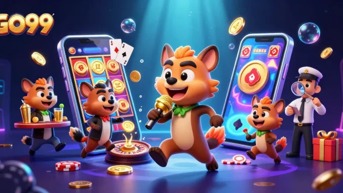 Experience the thrilling GO99 casino with vibrant games and lively characters.