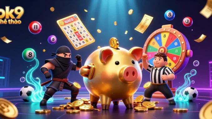 Experience thrilling action with ok9 thể thao in an engaging sports betting scene featuring dynamic characters and vibrant elements.