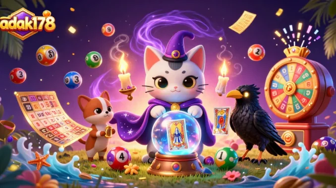 Engage with badak178's thrilling lottery elements and mystical characters in an enchanting scene.
