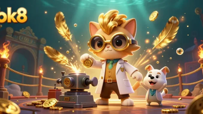 Experience the thrill of bk8 with mad scientist characters creating winning fortunes in a vibrant casino scene.