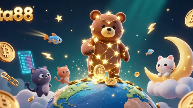 Experience ta88 gaming excitement with coins and crypto in a vibrant cosmic casino scene.
