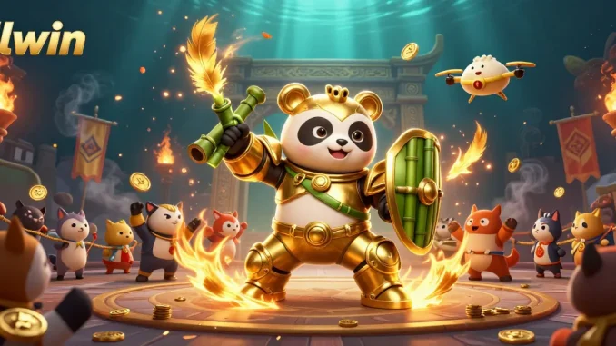 Engage in thrilling games at llwin with dynamic panda and robot in casino arena