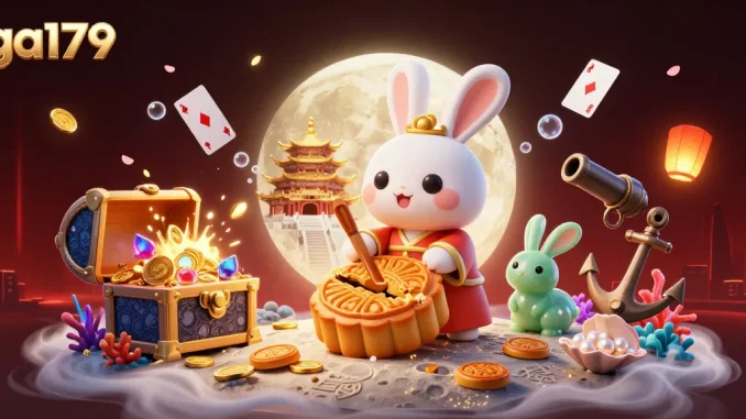 Engage with ga179's exciting lunar casino scene featuring enchanting characters and vibrant game elements.