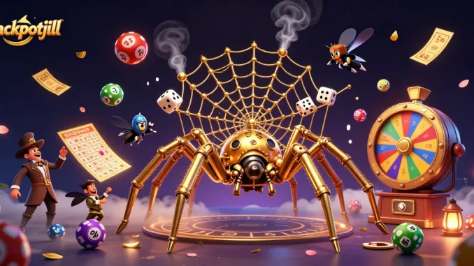 jackpotjill dazzles with a vibrant scene of steampunk and gambling elements